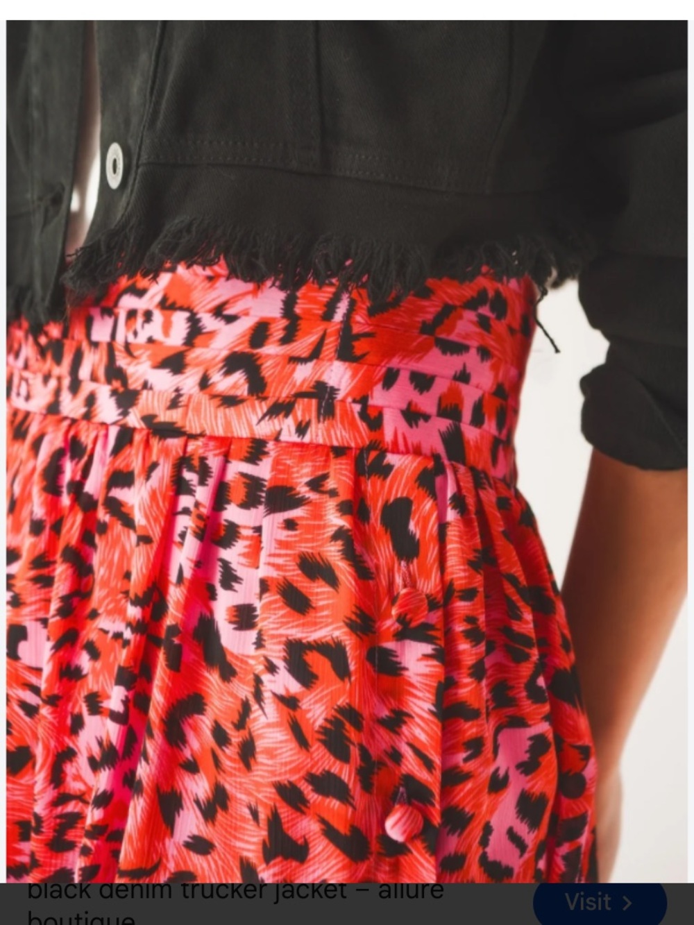 Q2 Pink & Red Animal-Print Casual Skirt